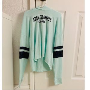 Abercrombie and Fitch teal and navy sweater